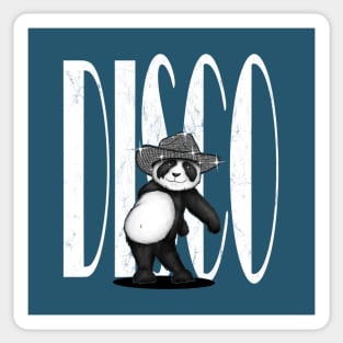 Dancing Panda Sparkling Glittery Disco Cowboy Hat Las Vegas Sticker